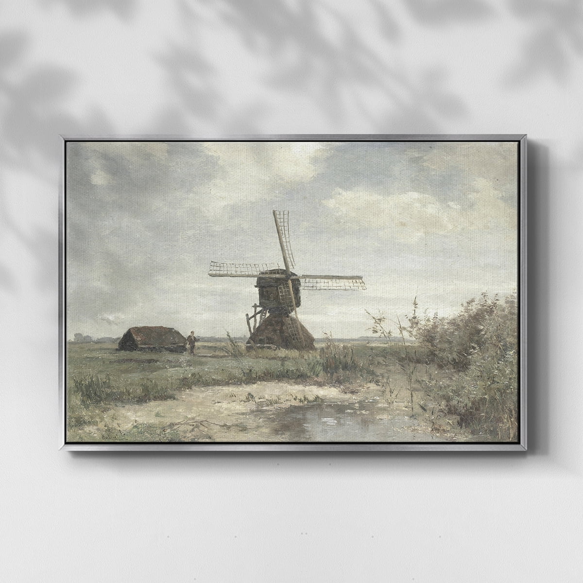 Vintage Landscape-CDI By Wexford Home Framed in Silver Wood Gallery Wrapped Canvas 17 in. x 25 in.