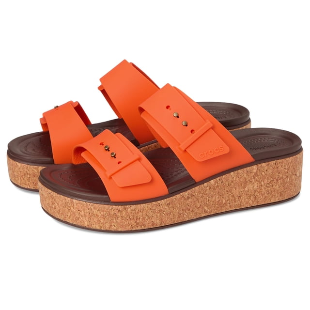 Sandalia Crocs Brooklyn con Plataforma de Corcho y Hebilla LiteRide Comfort