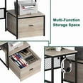 thumbnail image 3 of Someet L-Shaped Office Desk with Power Outlets and Lockers, Modern Simple Style 66" Computer Desk with Monitor Stand, Gray, 3 of 5