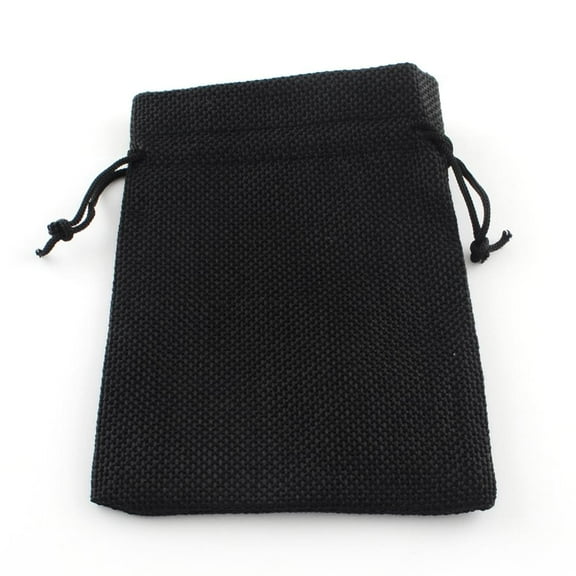 50pcs Burlap Packing Pouches Drawstring Bags Black 9x7cm