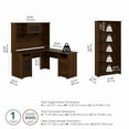thumbnail image 2 of Bush Furniture Cabot L Shaped Desk with Hutch & Bookcase in Modern Walnut, 2 of 10