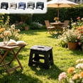 thumbnail image 1 of Heavy Duty Folding Step Stool - Non Slide Portable Plastic Stool, Home Camping Outdoor Seating, Sturdy Easy Carry Utility Stool, Black, JKODE, 1 of 6