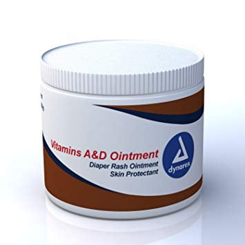 Dynarex Vitamins A & D Ointment, Ointment with Vitamin A and Vitamin D Skin Protectant, for Diaper Rash and Discomfort, White, 15 oz Jar 15 Ounce (Pack of 1)