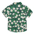 thumbnail image 2 of Dailycode Small Short Sleeve Button Down Shirts Daisies Flowers with Green Leaves Casual Shirt 3-10 Years, 2 of 9
