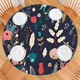 thumbnail image 2 of Pioneer Flower Floral Print Pattern Round Fitted Tablecloth with Elastic Edge,Dining Table Cover Waterproof,Outdoor Round Tablecloth for Camping,Dining,Indoor and Outdoor, 2 of 7