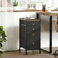 thumbnail image 3 of Roromall Drawer File Cabinet, Mobile Filing Cabinet for Home Office Fits A4 or Letter Size, Fabric Vertical File Cabinet with Wheels, Home Office Small Under Desk Storage Cabinet, 3 of 8