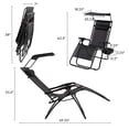 thumbnail image 2 of Lacoo Zero Gravity Chair Outdoor Folding Recliner Lounge Chair with Attachable Sunshade Canopy and Holder,Black, 2 of 3