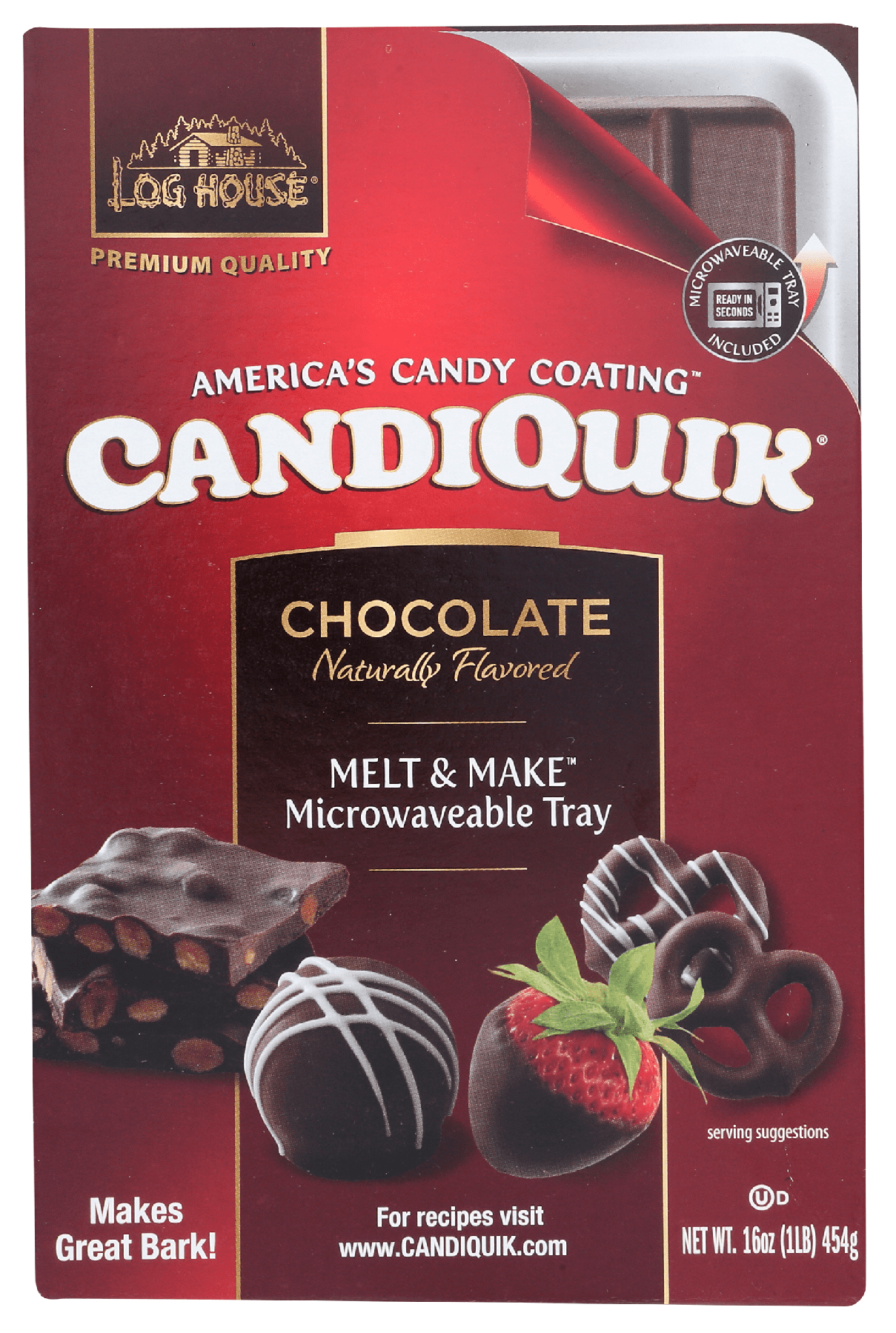 Log House Candiquik Chocolate, 16 OZ (Pack of 8)