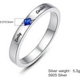 thumbnail image 2 of Women's Personalized Simulated Birthstone Name Rings 925 Sterling Silver Customized Wedding Ring Band with 2 Names Jewelry Gift for Mothers, 2 of 5