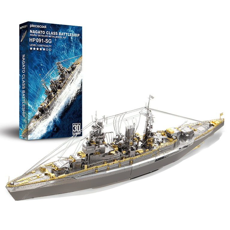 Piececool 3D Puzzle for Adults, Nagato Class Battleship Metal Model Kit  Building Toys for Kids