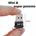 thumbnail image 4 of Dongle Adaptador Bluetooth De Usb Para Pc Multi Compatible Bluetooth 4.0 / 5.0 Compatible Con Windows 10/8.1/8/7/Xp Para Laptop, Mouse, Teclado, Impresoras, Auriculares, Altavoces Mandos De Consolas ecomlab UBS, 4 of 9