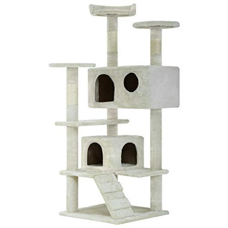 BestPet Beige Cat Tree Tower Condo Furniture Scratch Post Kitty Pet