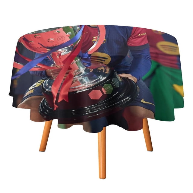 Pedri Mantel Redondo con Estampado Icónico de Temática, Se Adapta a la Mayoría de Mesas, Fácil de Cuidar, Regalo Perfecto para Aficionados, Amigos y Familia.152cm (2)