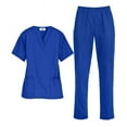 thumbnail image 6 of Strictly Scrubs Women’s Scrub Set – Includes V-Neck Top and Elastic Pant (Large Petite, Royal), 6 of 7