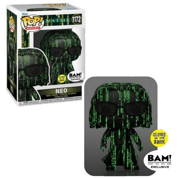 Collectible Funko POP! Movies: Matrix - Neo [Coded] (GiTD)(BAM!)(Damaged Box) #1172