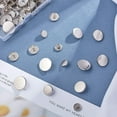 thumbnail image 6 of 100pcs Alloy Shank Buttons Metal Flat Buttons 11.5mm 12.5mm 15mm 18mm 20mm Round Sewing Buttons - Platinum, 6 of 9