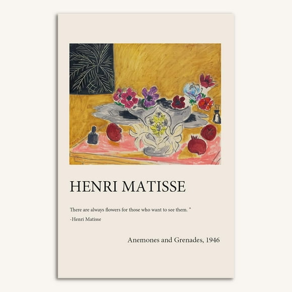 ASPORIC Henri Matisse Canvas Wall Art Canvas Posters Print Music 1939s by Henri Matisse Painting Illustrations Modern wall art for Living Room, Bedroom, Office Unframed 10x8 Inch