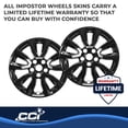 thumbnail image 3 of Coast To Coast IWCIMP433BLK Wheel Skin; IMPOSTOR ®; 17 Inch; 5 V Spokes; Snap-On; Painted; Gloss Black; ABS Plastic; Set Of 4, 3 of 6