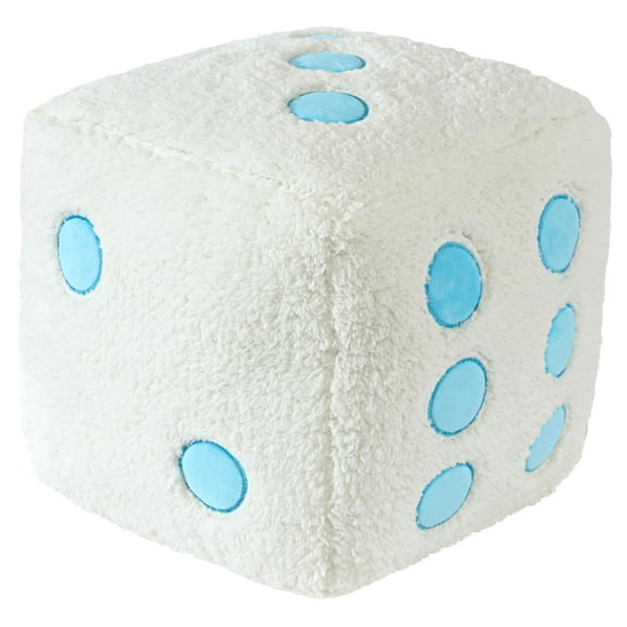 Urban Shop 10.5" x 10.5" Blue & White Dice Decorative Pillow, Teens and Young Adults