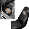 NCAA Illnois 2 pc Front Floor Mats and Illnois Car Seat Cover Value Bundle