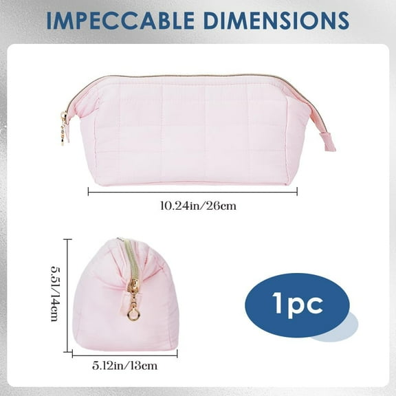 1pc Cosmetic bag Ladies' Large Capacity Travel Storage Bags Zipper Clutch Bags Pink 14x26x13cm