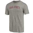 thumbnail image 2 of Men's Heathered Gray Mississippi State Bulldogs Arched Battle Cry Tri-Blend T-Shirt, 2 of 3