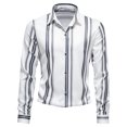 thumbnail image 2 of Camisa de hombre con estampado de rayas de negocios ligeras de manga larga de nuevo estilo de otoño e invierno Pompotops oipoqjl26139, 2 of 4
