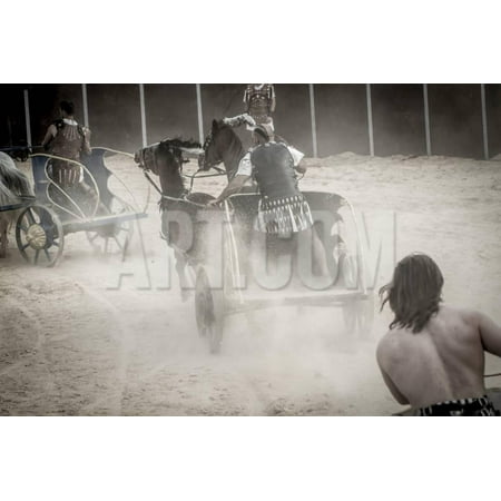 Roman Chariot in a Fight of Gladiators, Bloody Circus Print Wall Art By (Gladiator Best Fight Scene)