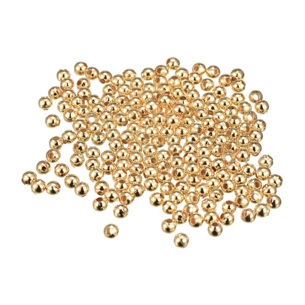 1000uds Suave Redonda Espaciador Cuentas, 4mm Espaciador Suelto Bola Cuentas Diminutos Espaciadores para Pulsera Joyería Fabricación Bricolaje, Champagne