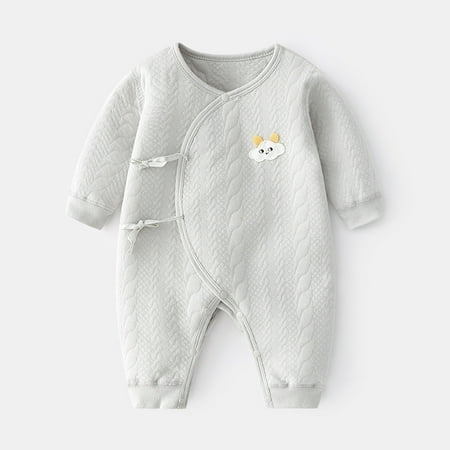 

Yidarton Baby Jumpsuit Baby Warm Cotton Padded Newborn Clothes Autumn And Winter Ha Clothes Boneless Climbing Clothes Newborn Gray