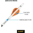 thumbnail image 4 of New Archery Products Quikfletch 2" Twister, White/Orange/Orange, 6 Pack, 4 of 6