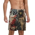 thumbnail image 2 of Fotbe Bald Eagle Soldier Pantalones Cortos de Pijama para Hombre, Ropa de Dormir, Pantalones de Pijama Cortos para Hombre-XX-Large, 2 of 6