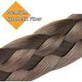 thumbnail image 2 of Diadema trenzada de pelo sintético, diadema con trenzas de tamaño mediano para mujeres, señoras y niñas, accesorio de belleza, granate y marrón ceniza, 2 of 5