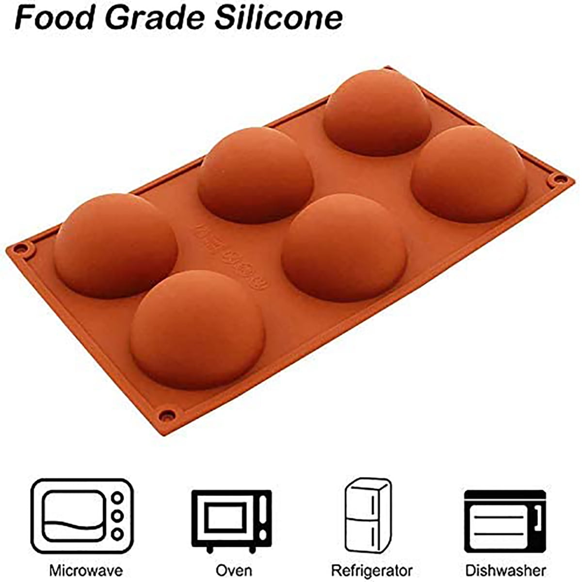 Kepooman 2 Pcs Non-stick Chocolate Silicone Mold with 2.75" Rebound Large Circle Holes Thick for Baking
