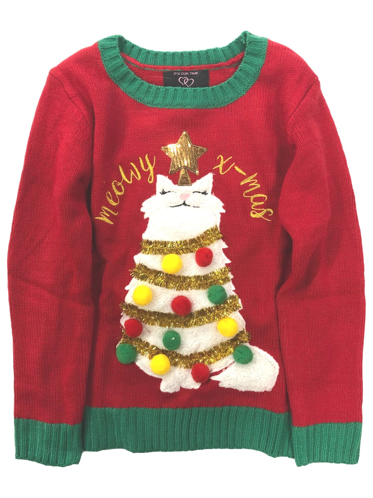 Boys Red Sunglass Reindeer Chill Christmas Holiday Knit Sweater X