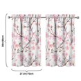 thumbnail image 4 of Vintage Pink Branches Tier Kitchen Curtains for Bathroom Living Rod Pocket Window Drapes 28"x39" 2 Panels Window Treatment Tiers, 4 of 4