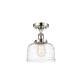 thumbnail image 2 of Innovations Lighting  Ballston Urban Bell - 1 Light 8" Semi-Flush Mount Polished Nickel/Clear Deco Swirl, 2 of 5