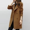 thumbnail image 1 of Women\'S Overcoat Woolen Trench Coat Ladies Winter Long Warm Jacket Outwear, 1 of 8