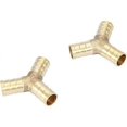 thumbnail image 1 of 3 Way Brass Y Barbed Connector Tee Connector for Joining Air Gas Water, 1 of 5