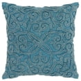 thumbnail image 1 of HomeRoots 403396 Oreiller à Motifs Floraux Bleus Lourd Textural, 1 of 1