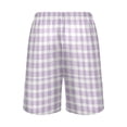 thumbnail image 3 of Men’s Sleep Shorts Relaxed Fit Lounge Pants with Pockets Mens Pajama Loungewear Home Wear Comfort Light Purple Plaid X-Large, 3 of 7