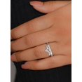 thumbnail image 3 of Crown Adjustable Silver Ring, Moissanite Engagement Ring, April Birthstone Ring for Women, 3 of 3