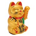 thumbnail image 2 of Gato de la fortuna con batería dorada que agita la mano, buena suerte, no destiñe, gato de bienvenida, gato de la riqueza para restaurante, hotel, 7 pulgadas, 2 of 5