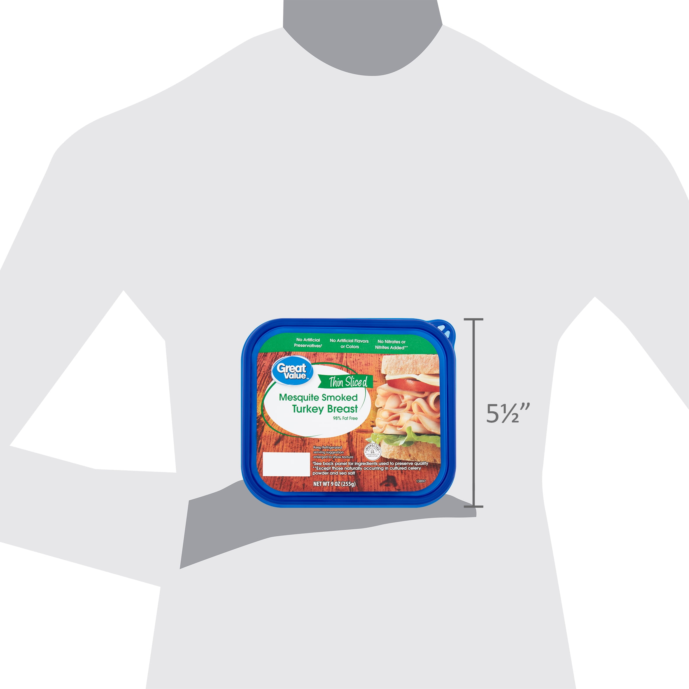 Great Value Mesquite Smoked Turkey Breast Lunchmeat, 9 oz Plastic Tub