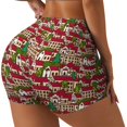 thumbnail image 3 of Athletic Shorts for Women, Red Houses Seam Womens Shorts High Waisted Sport Running Workout Gym, 3 of 8