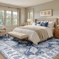 thumbnail image 2 of NewBuros Area Rugs 8'x10' Washable Non-Slip Boho Rugs, Soft Stain Resistant Low Pile Print Indoor Carpet for Living Room Bedroom Dining Room, Navy Blue, 2 of 9