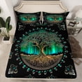 thumbnail image 2 of Homewish Hippie Life Tree Bed Sheets, Vintage Mystic Western Plant King Sheets, Boho Mandala Damask Sheet Set, 4-Piece, 2 of 7