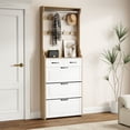 thumbnail image 2 of Shoe Cabinet for Living Space | 3 Doors 2 Drawers, Dog Leash Storage | PB+MDF Material, Easy Assembly | Avoid Shoe Clutter, 2 of 2