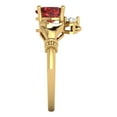 thumbnail image 3 of Claddagh Engagement Ring for Women - 1.06ct Natural Garnet in 14K Yellow Gold Promise Ring, 3 of 6