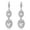 Clear, variant on Double Halo Ovel Dangle Lavender Cubic Zirconia Earringss Sterling Silver